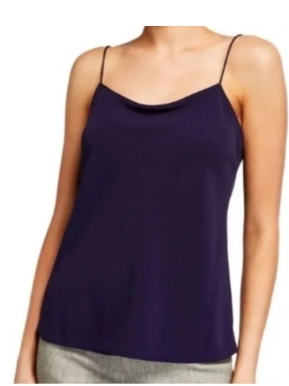 Theory Spaghetti Strap Camisole Navy Blue Minimalist Top S